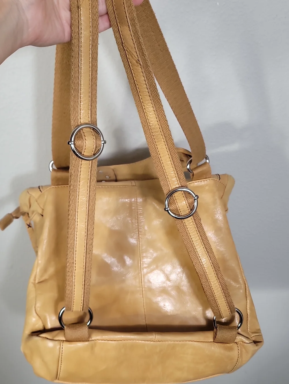 The Sak Ventura Convertible Backpack Crossbody Brown Leather Studded Boho